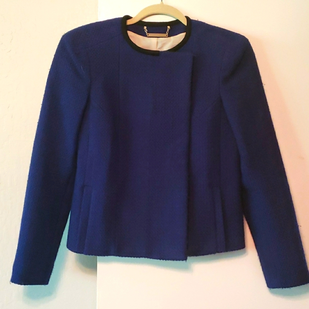 Diane von Furstenberg wool blend zip blazer